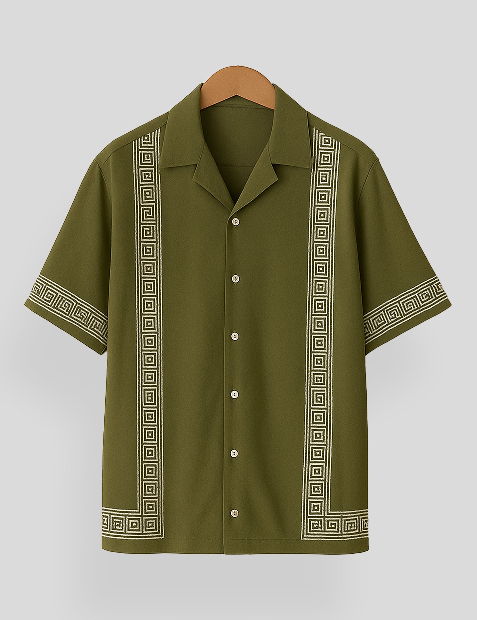 Mhendi Square Pattern SmartFit Mens Cotton Shirt Half Sleeves