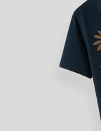 Blue Coconut Tree Printed Mens Premium Cotton Half Sleeve Shirt