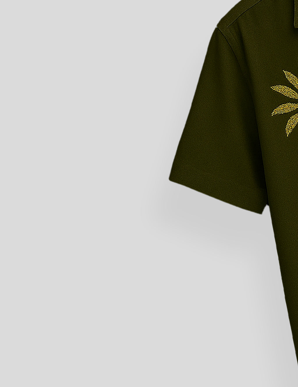 Green Coconut Tree Printed Mens Premium Cotton Half Sleeve Shirt