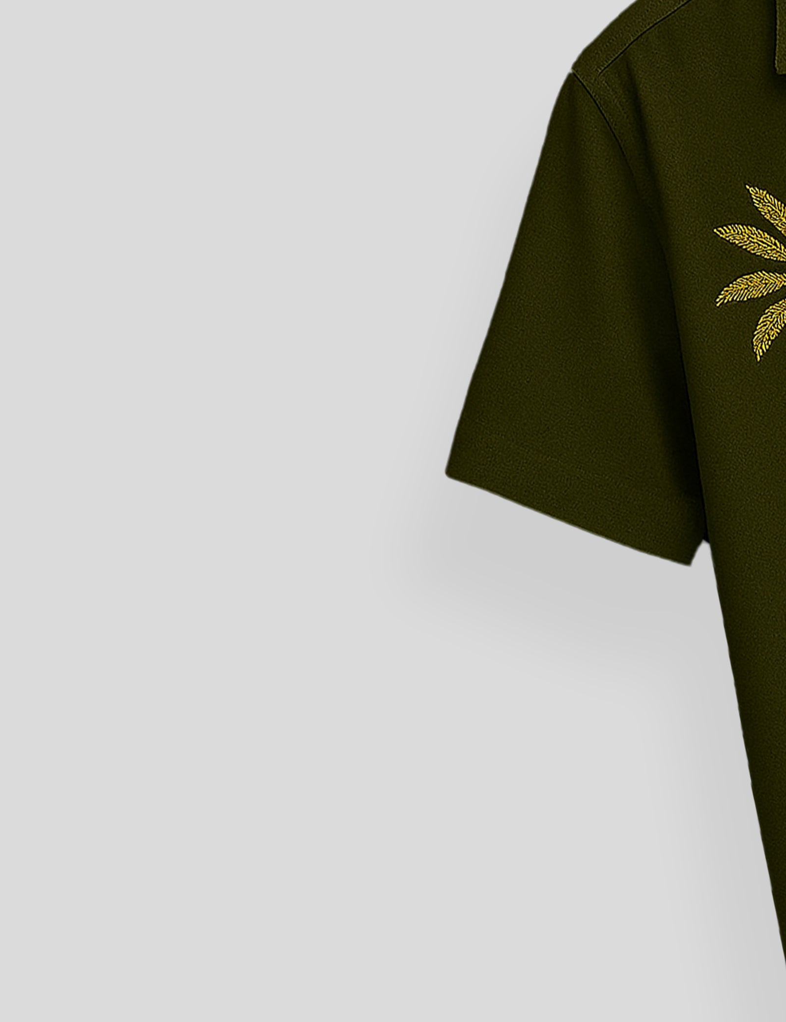 Green Coconut Tree Printed Mens Premium Cotton Half Sleeve Shirt