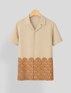 Brown Mandala Mens Cotton Comfort Half Sleeve Shirt