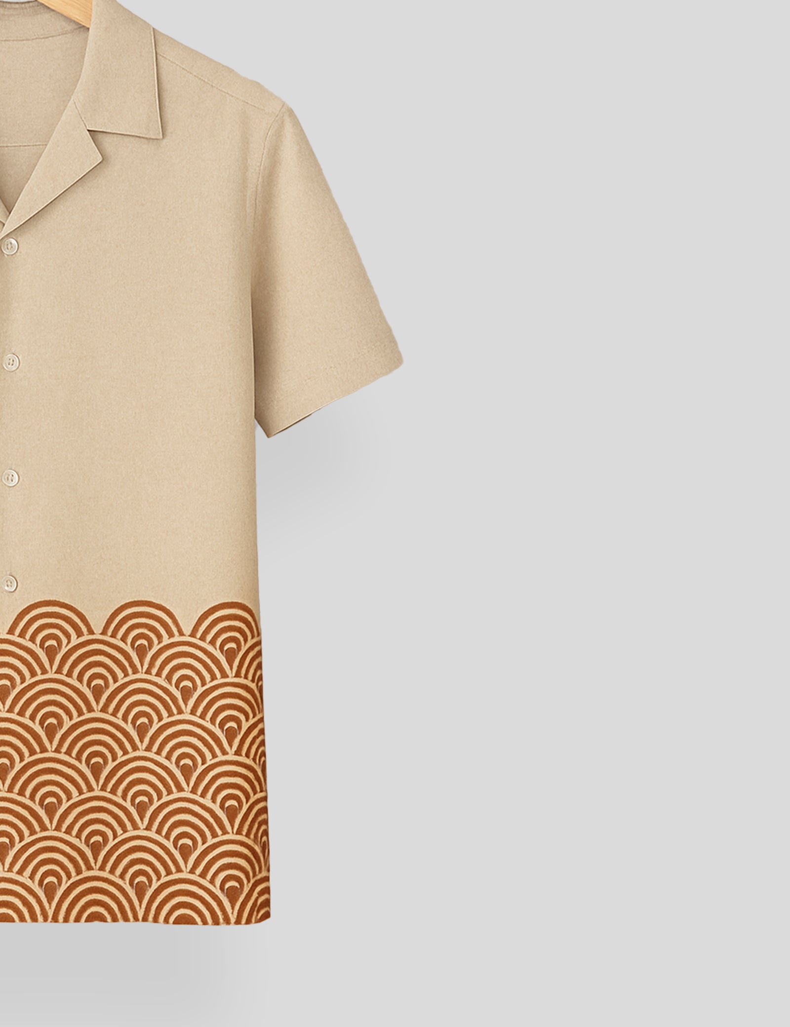 Brown Mandala Mens Cotton Comfort Half Sleeve Shirt
