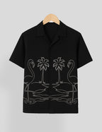 Black Swan Printed Essential Cotton Half Sleeve Shirt for Men Available in Multiple Colors