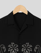 Black Swan Printed Essential Cotton Half Sleeve Shirt for Men Available in Multiple Colors