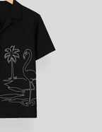 Black Swan Printed Essential Cotton Half Sleeve Shirt for Men Available in Multiple Colors