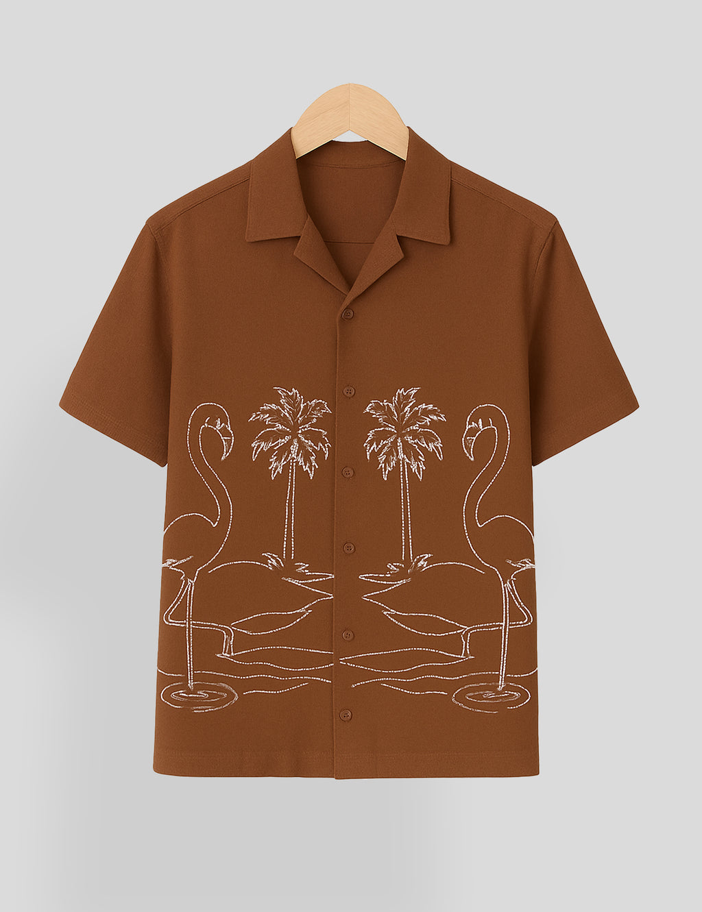 Brown Swan Printed Essential Cotton Half Sleeve Shirt for Men Available in Multiple Colors