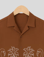 Brown Swan Printed Essential Cotton Half Sleeve Shirt for Men Available in Multiple Colors