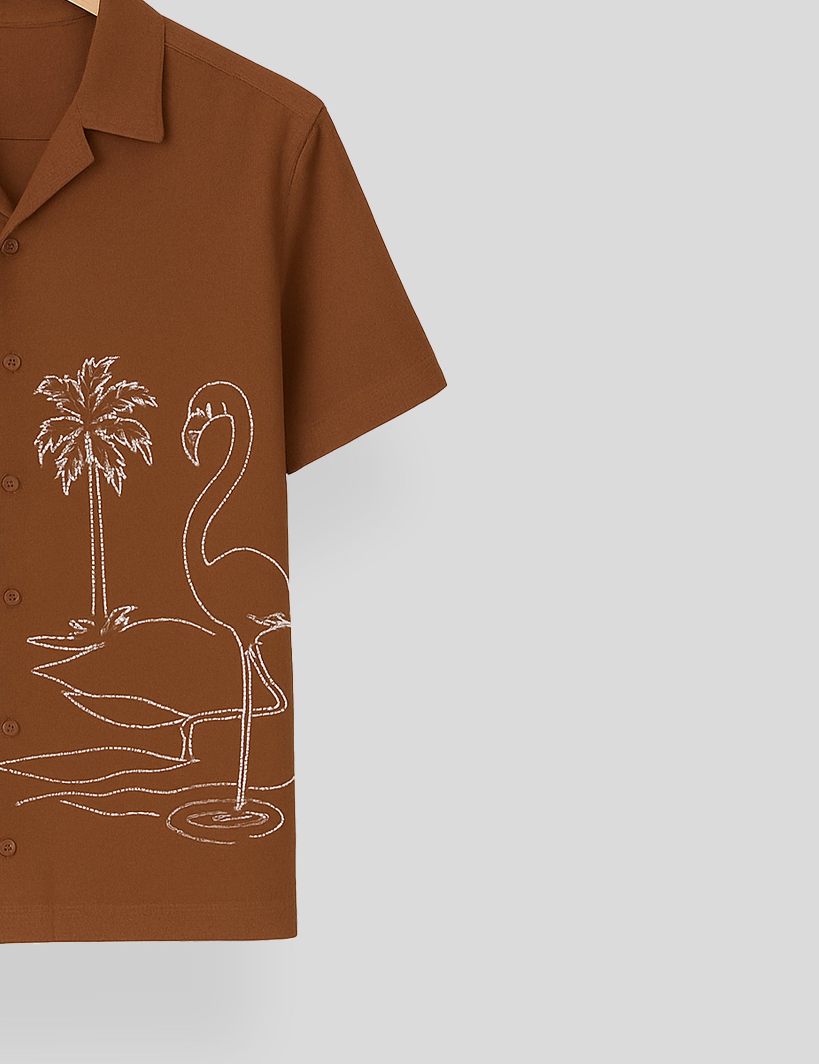 Brown Swan Printed Essential Cotton Half Sleeve Shirt for Men Available in Multiple Colors