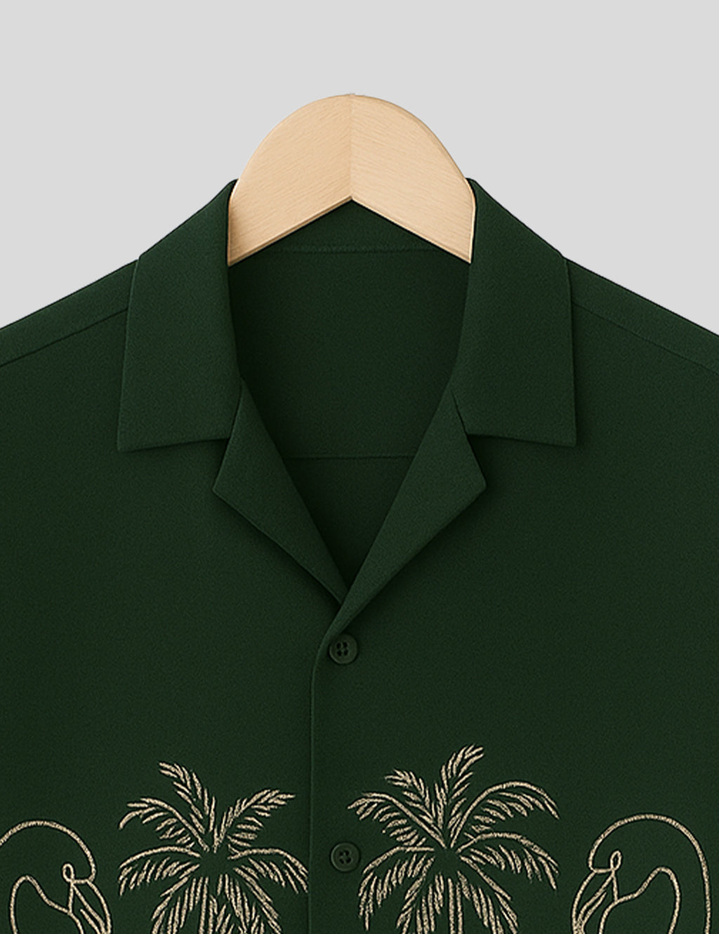 Dark Green Swan Printed Essential Cotton Half Sleeve Shirt for Men Available in Multiple Colors