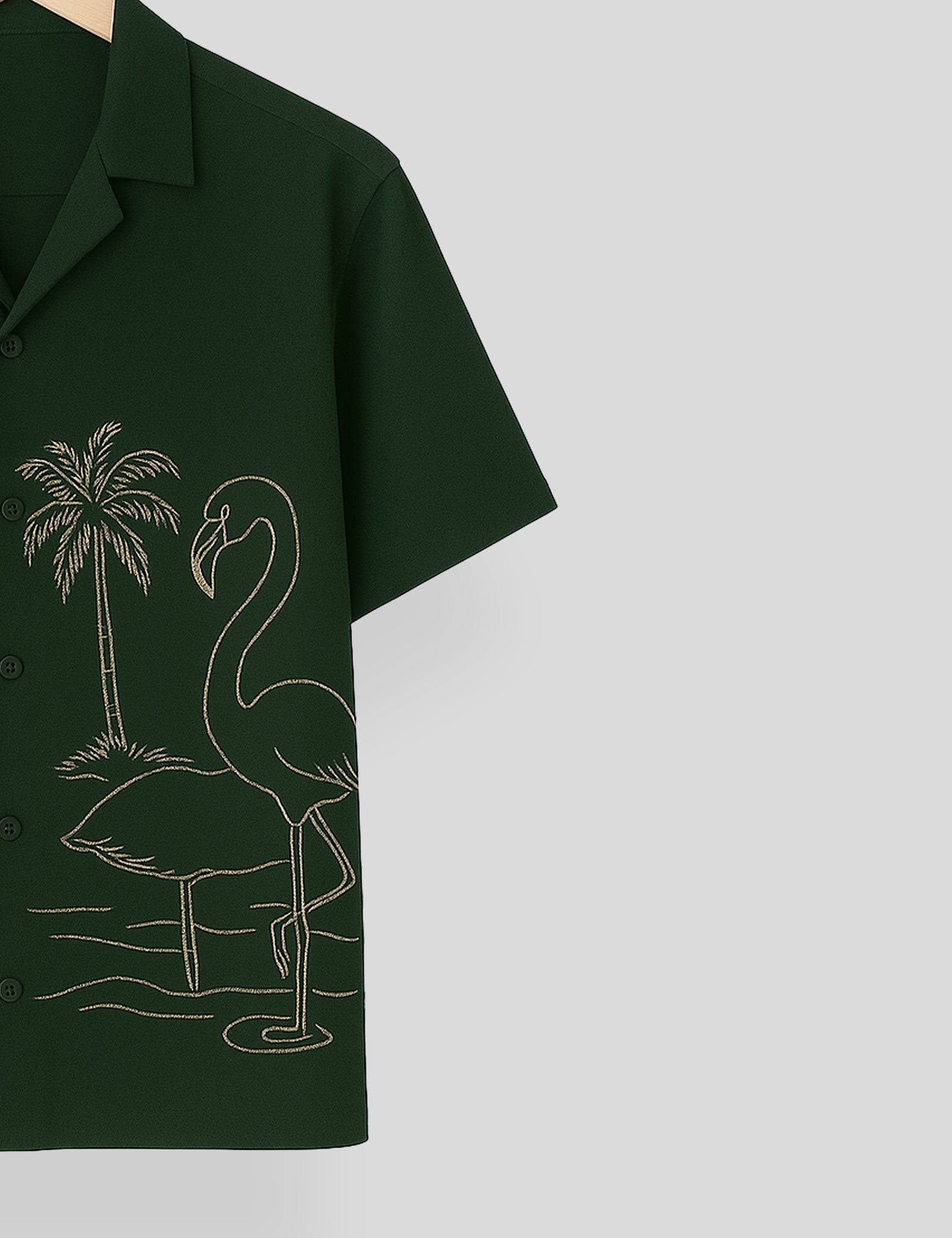 Dark Green Swan Printed Essential Cotton Half Sleeve Shirt for Men Available in Multiple Colors