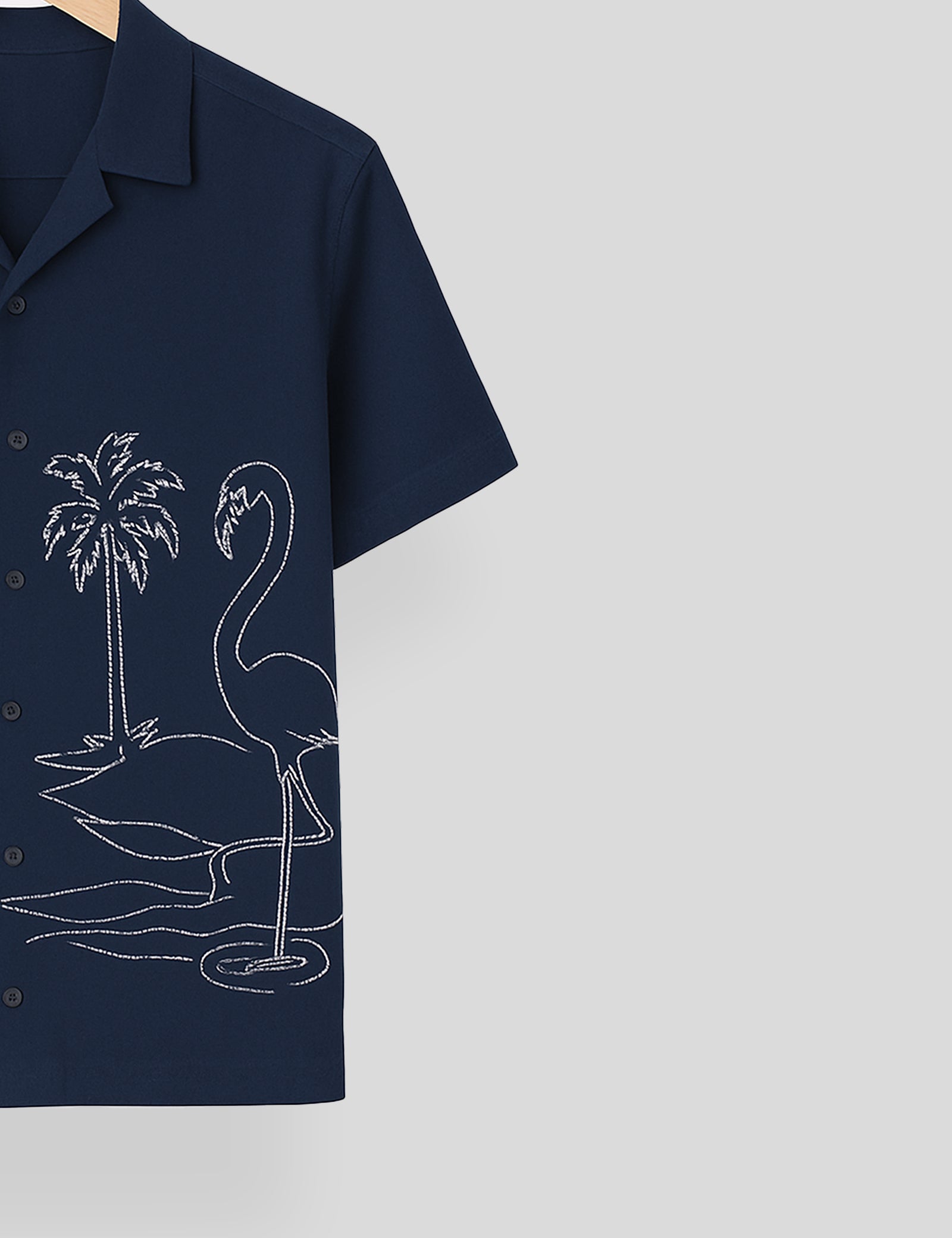 Navy Blue Swan Printed Essential Cotton Half Sleeve Shirt for Men Available in Multiple Colors
