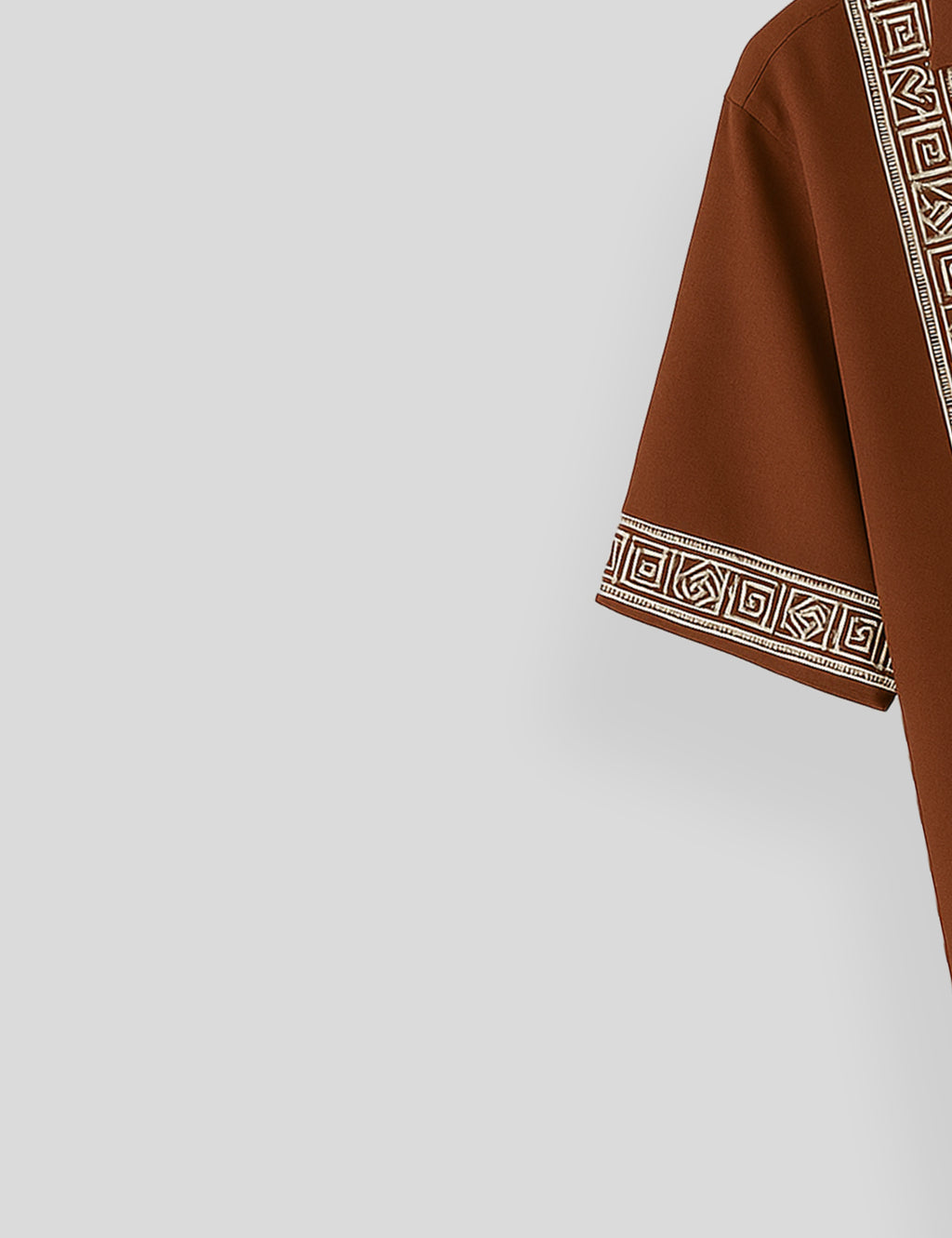 Brown Square Pattern SmartFit Mens Cotton Shirt Half Sleeves