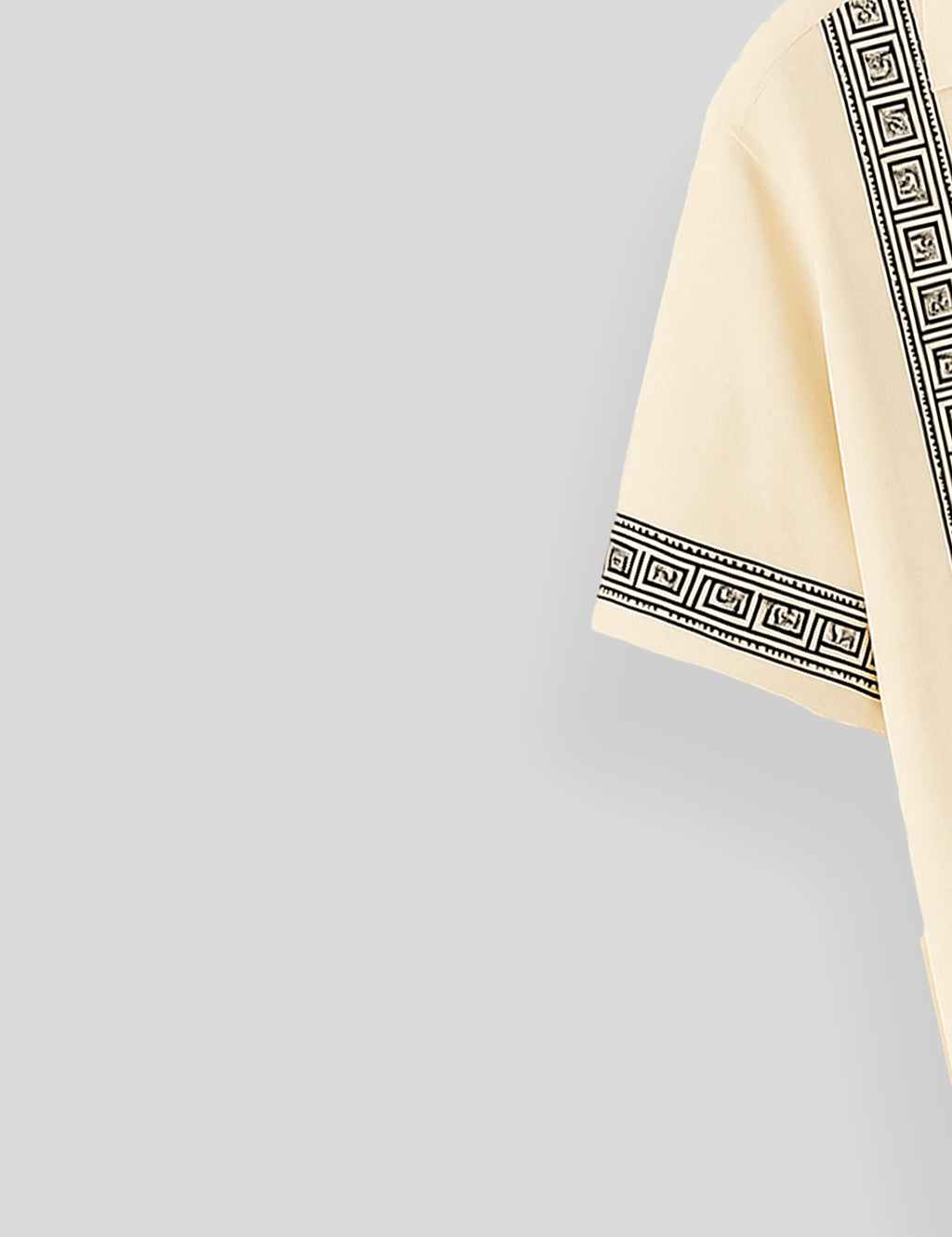Cream Square Pattern SmartFit Mens Cotton Shirt Half Sleeves