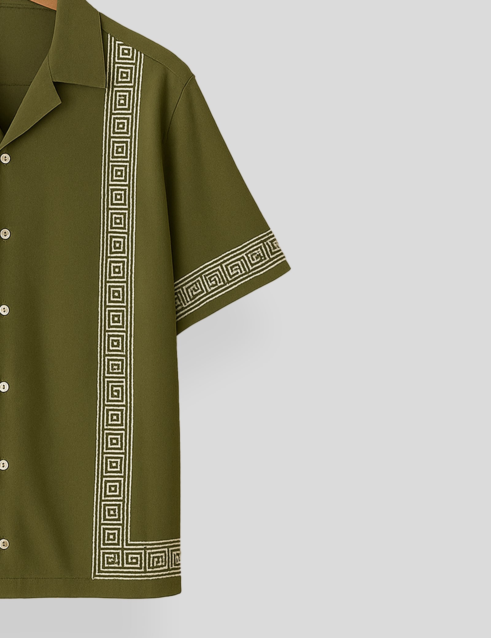 Mhendi Square Pattern SmartFit Mens Cotton Shirt Half Sleeves