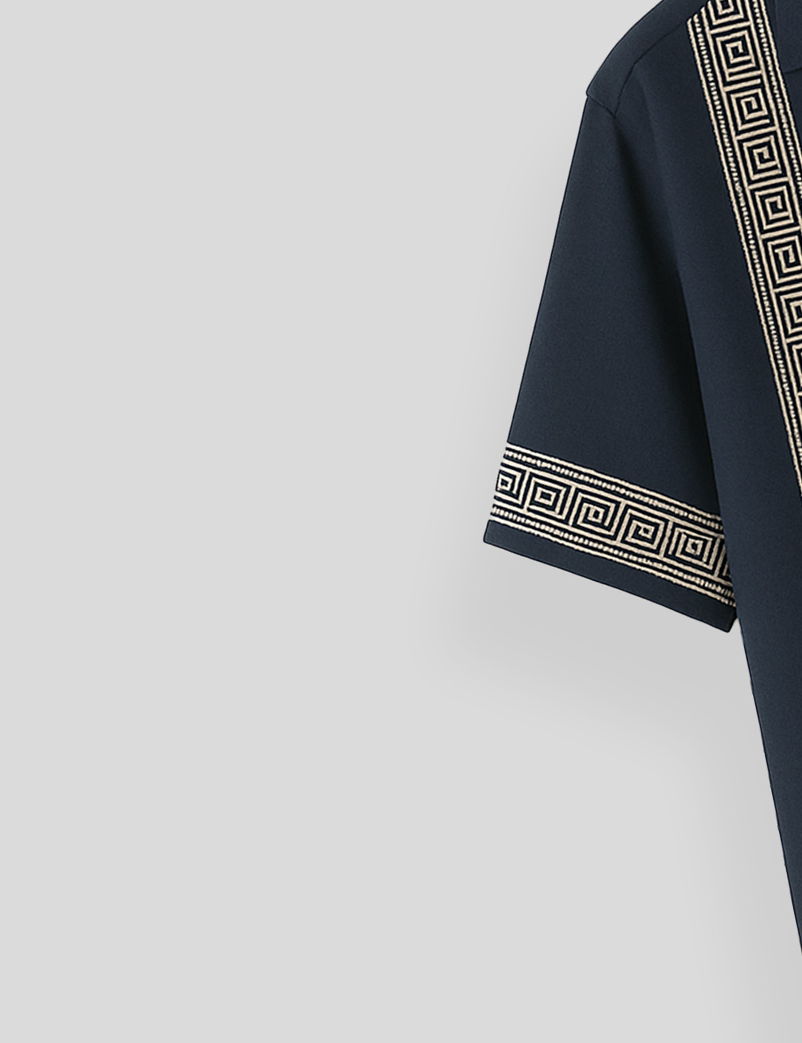 Navy Blue Square Pattern SmartFit Mens Cotton Shirt Half Sleeves