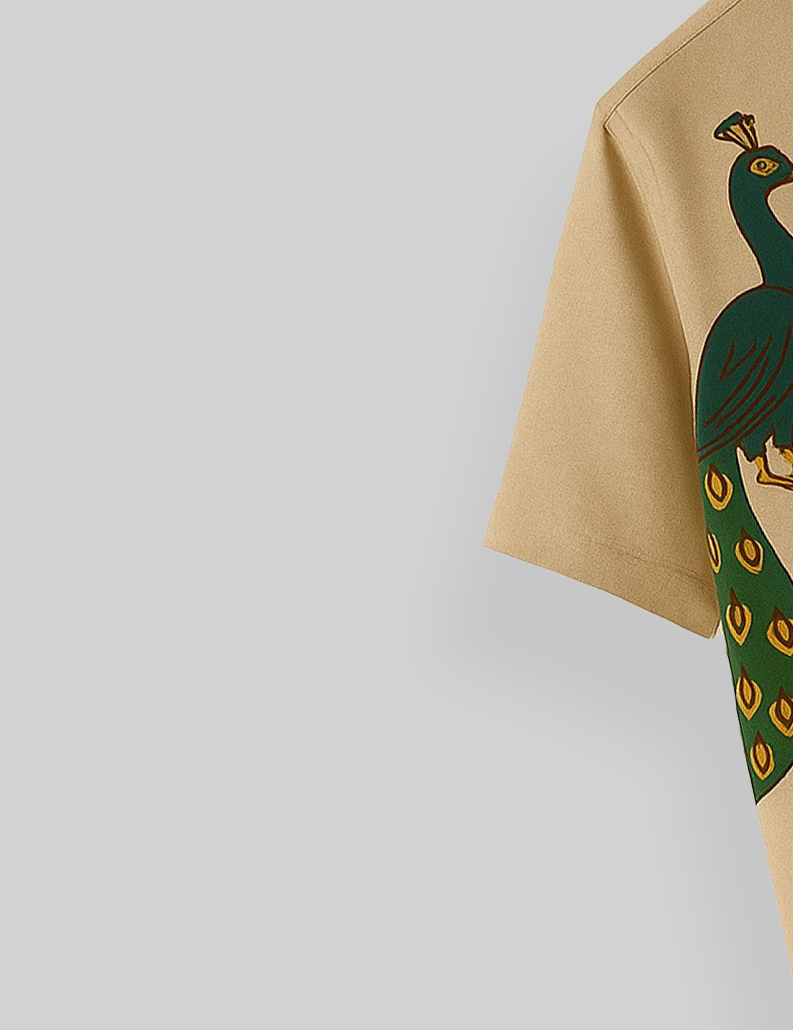 Festival Printed Mens Relaxed Cotton Shirt Short Sleeves