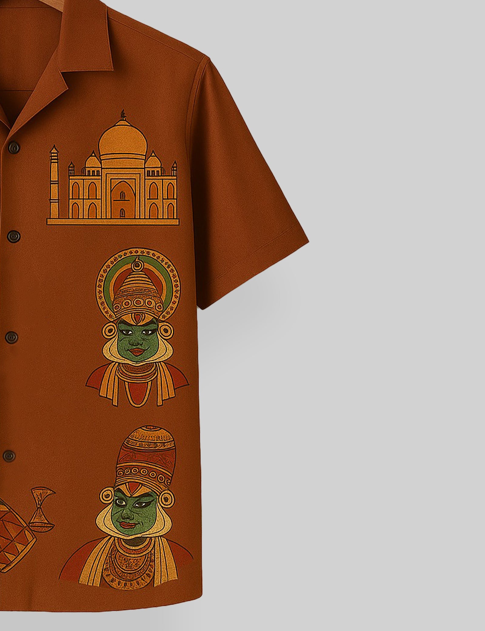 Ganpati Printed Pure Cotton Mens Shirt Half Sleeves