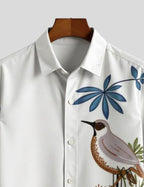 White Sparrow Printed Comfort Cotton Shirt for Men Half Sleeves