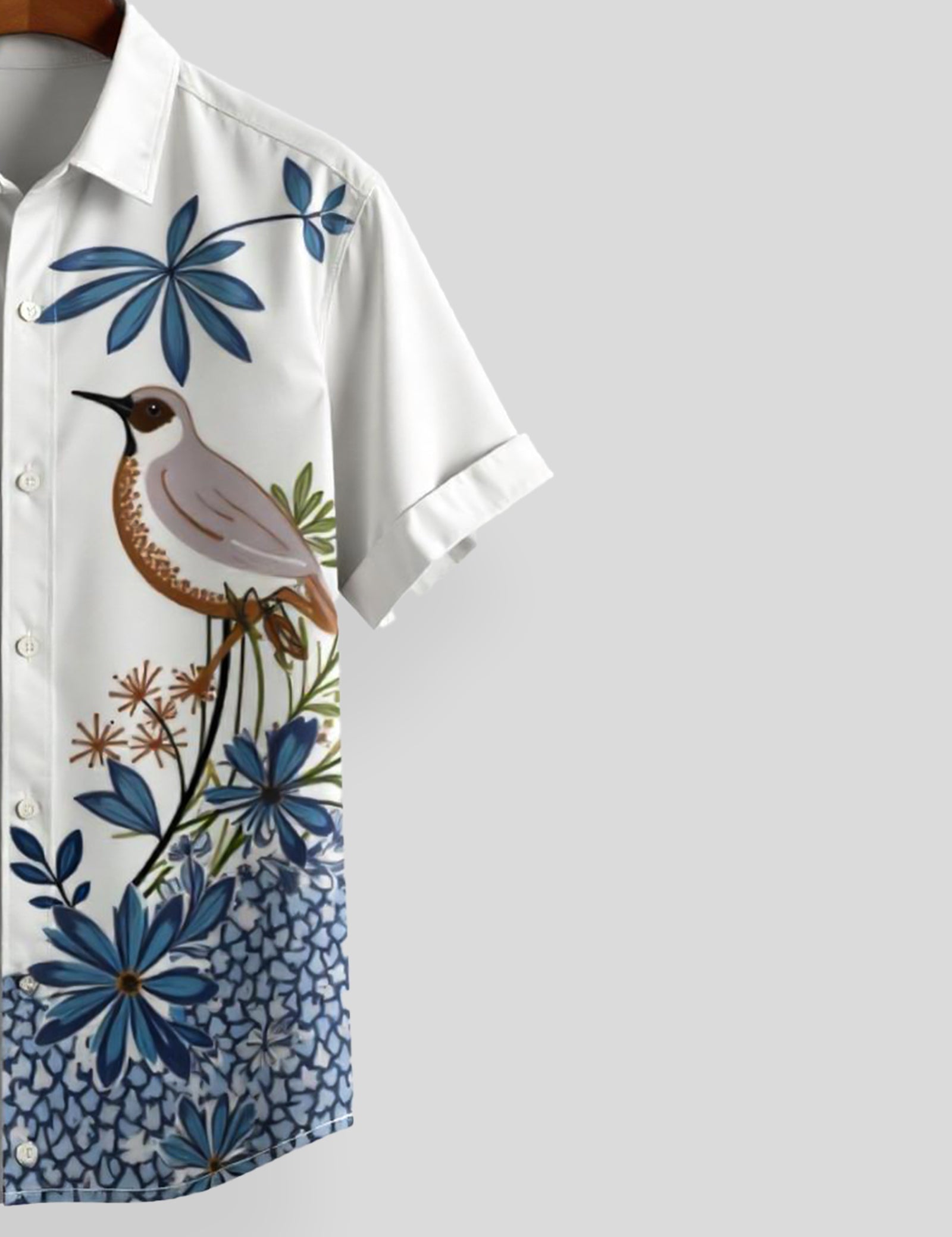 White Sparrow Printed Comfort Cotton Shirt for Men Half Sleeves