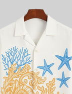 White Star Printed Comfort Cotton Shirt for Men Half Sleeves