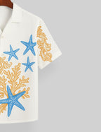 White Star Printed Comfort Cotton Shirt for Men Half Sleeves