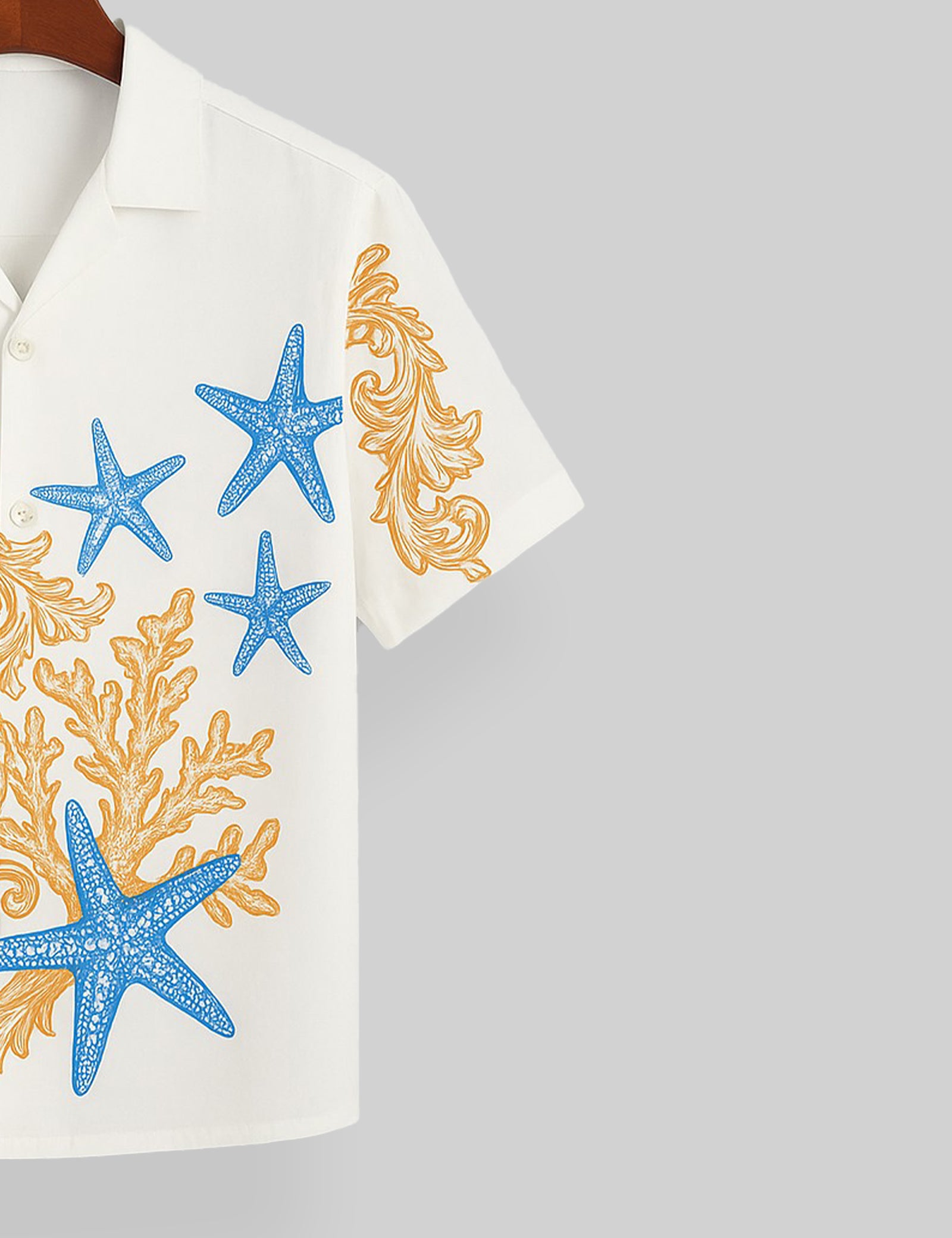 White Star Printed Comfort Cotton Shirt for Men Half Sleeves